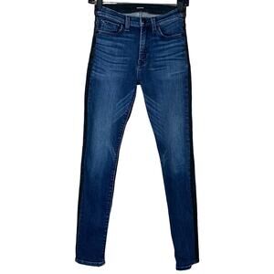 Hudson Barbara High Waist Super Skinny Blue Black Two Tone Jeans Size 25